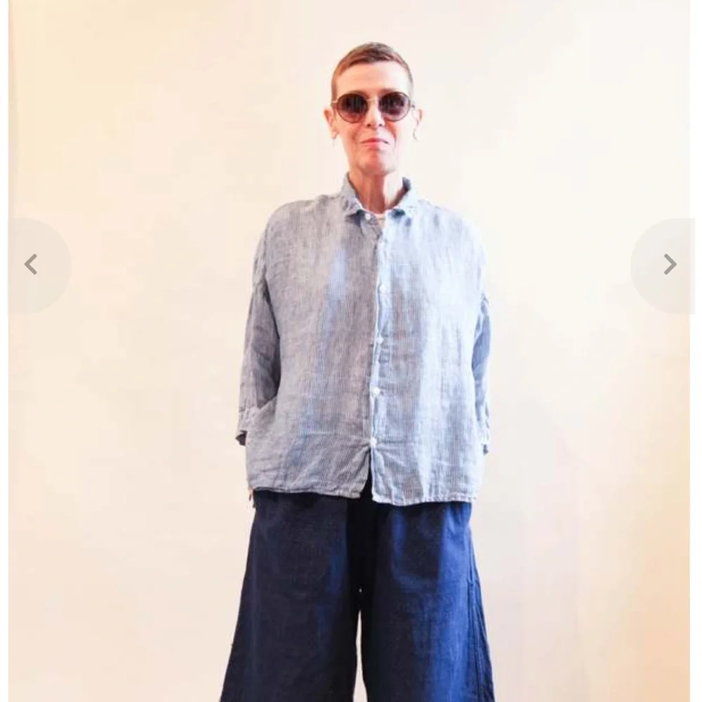 CP Shades Rooney Striped Cotton Blouse Sz M/L Boxy PRISTINE Price firm! - Picture 3 of 14